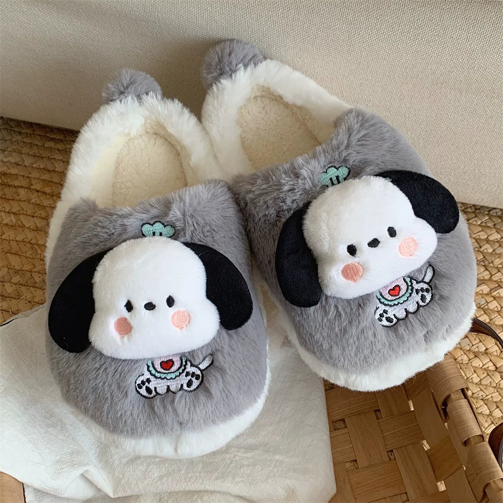 Puppy Ears Fuzzy Slippers