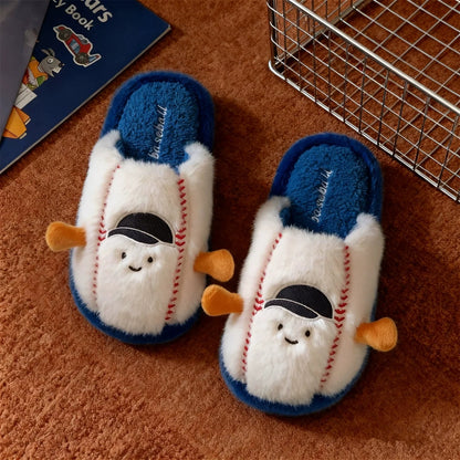 Baseball Mascot Plush Home Slippers