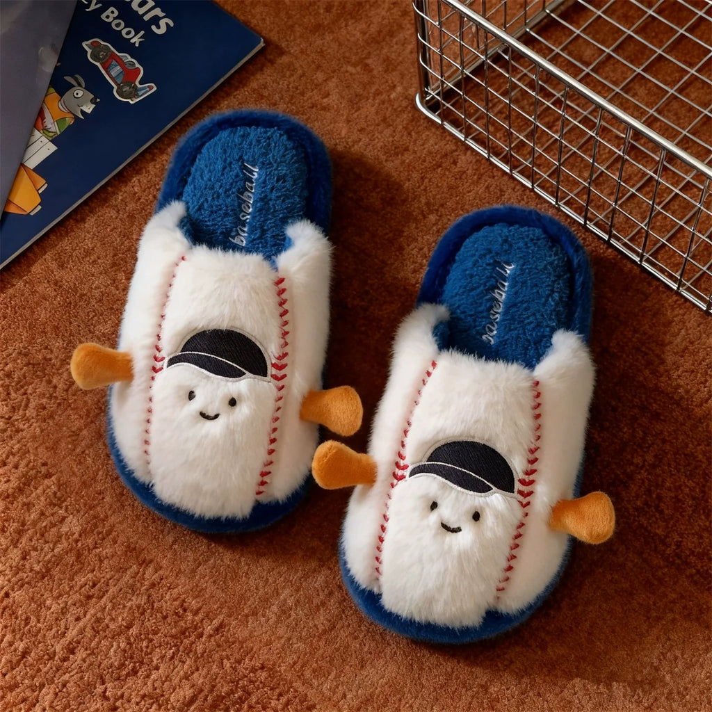Baseball Mascot Plush Home Slippers