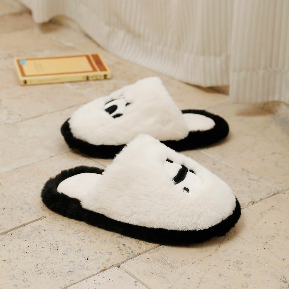 Plush Panda Warm Slippers