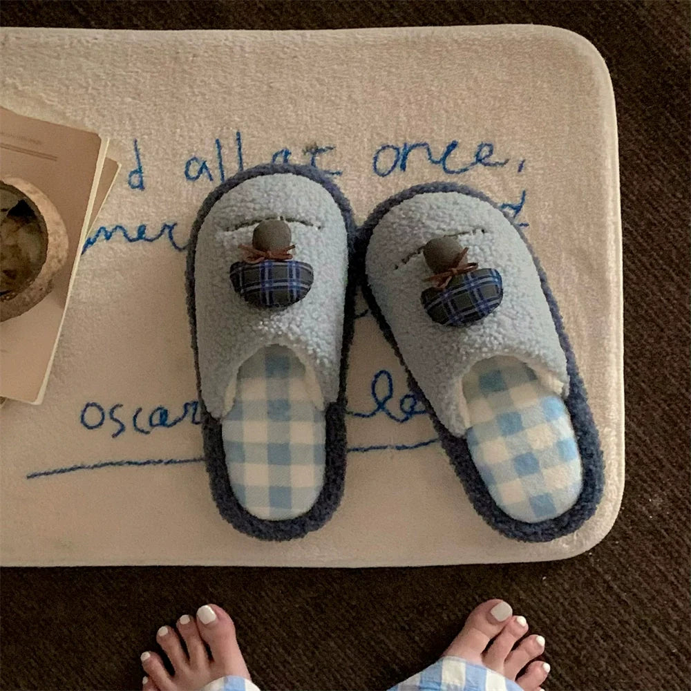 Mushroom Pop Gingham Slippers