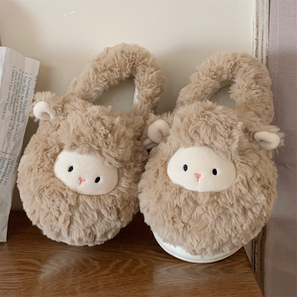 Fluffy Lamb Face Home Slippers