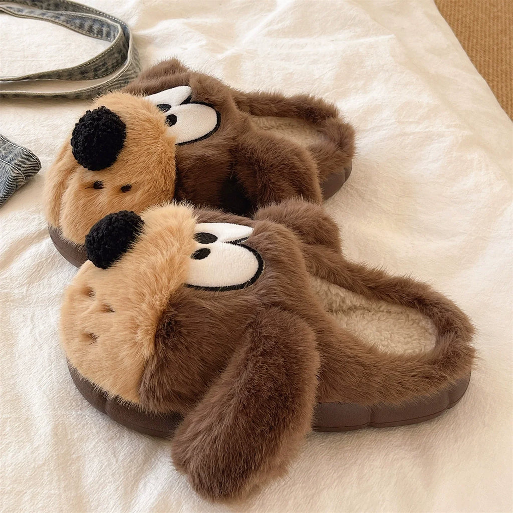 Floppy Ear Puppy Plush Slippers