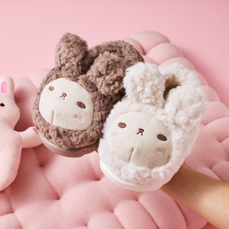 Cozy Bunny Ear Fuzzy Slippers