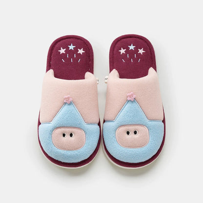 Embroidered Hooded Character House Slippers