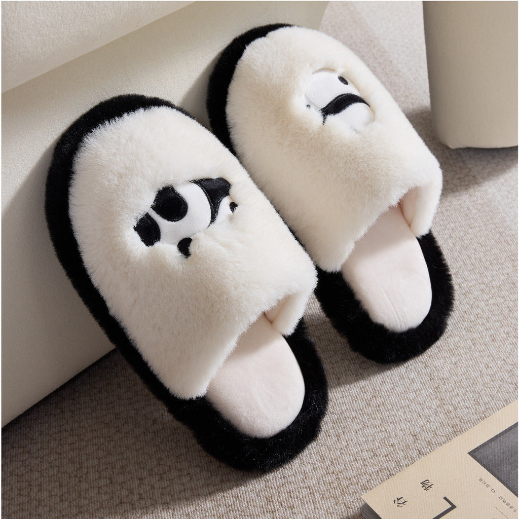 Plush Panda Warm Slippers