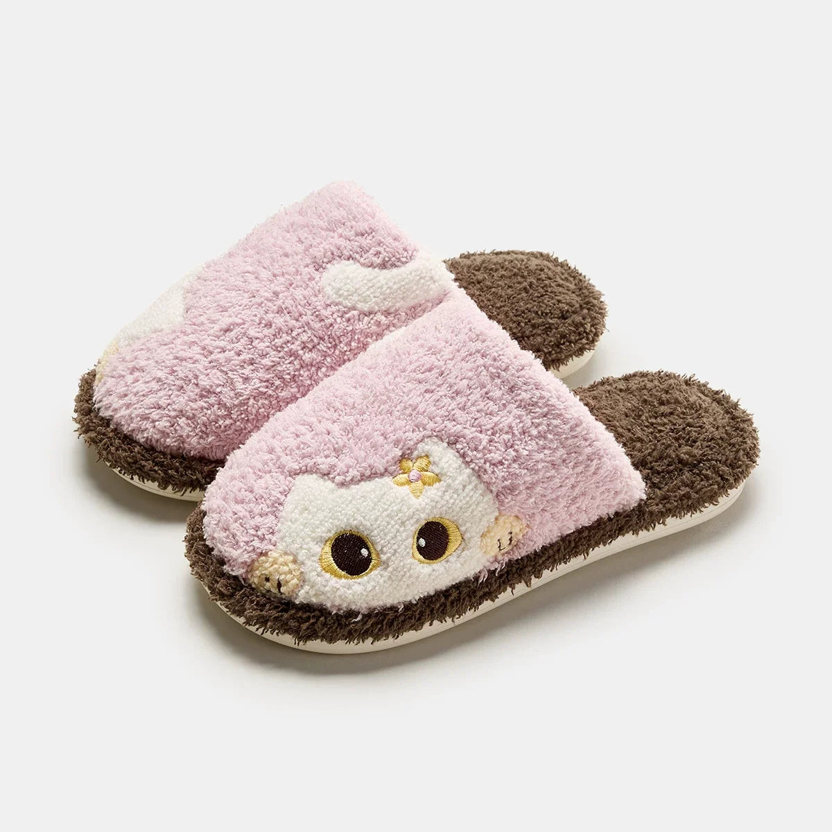 Playful Peeking Critter Plush Slippers