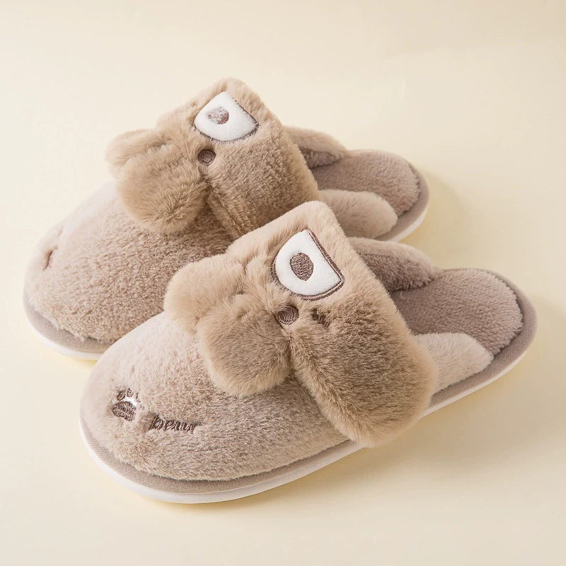 Fuzzy Bunny Ears House Slippers