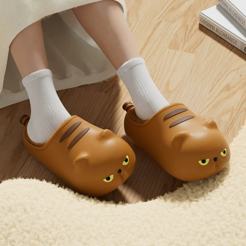 Grumpy Cat Face Lined Clogs