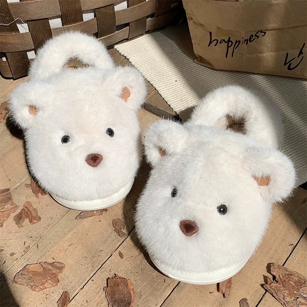 Teddy Ears Plush Home Slippers