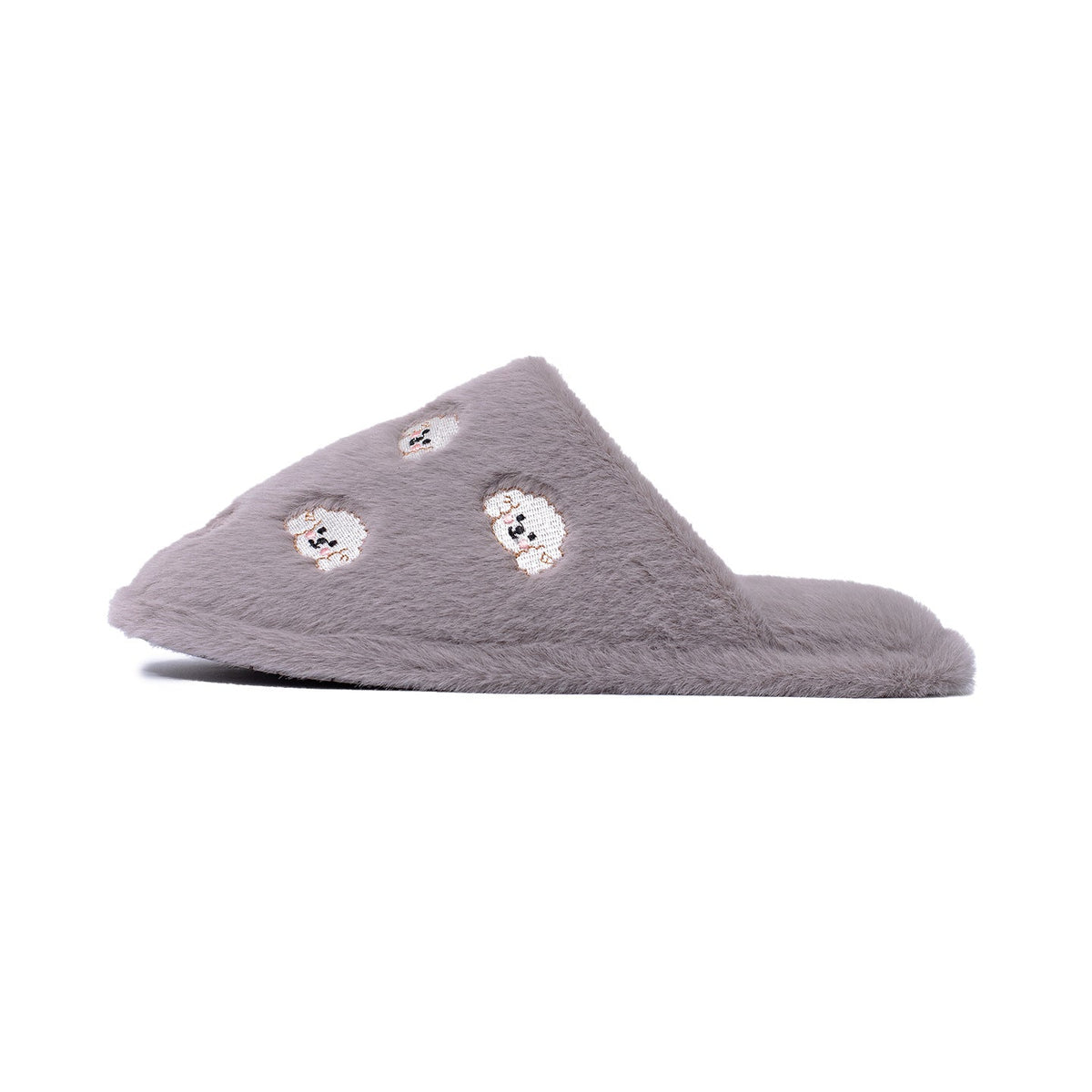 Whimsical Cartoon Embroidered Plush Slippers