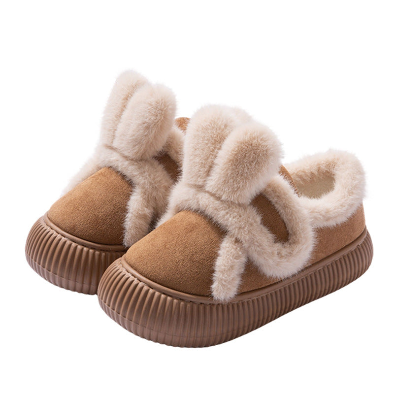 Plush Bow Loop Home Slippers