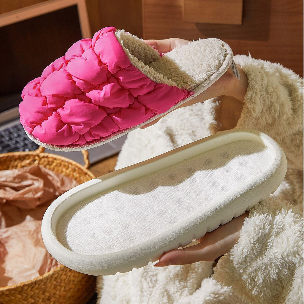 Puffy Checkerboard Home Slippers