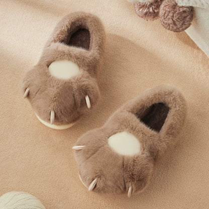Fuzzy Kitty Claw Plush Slippers