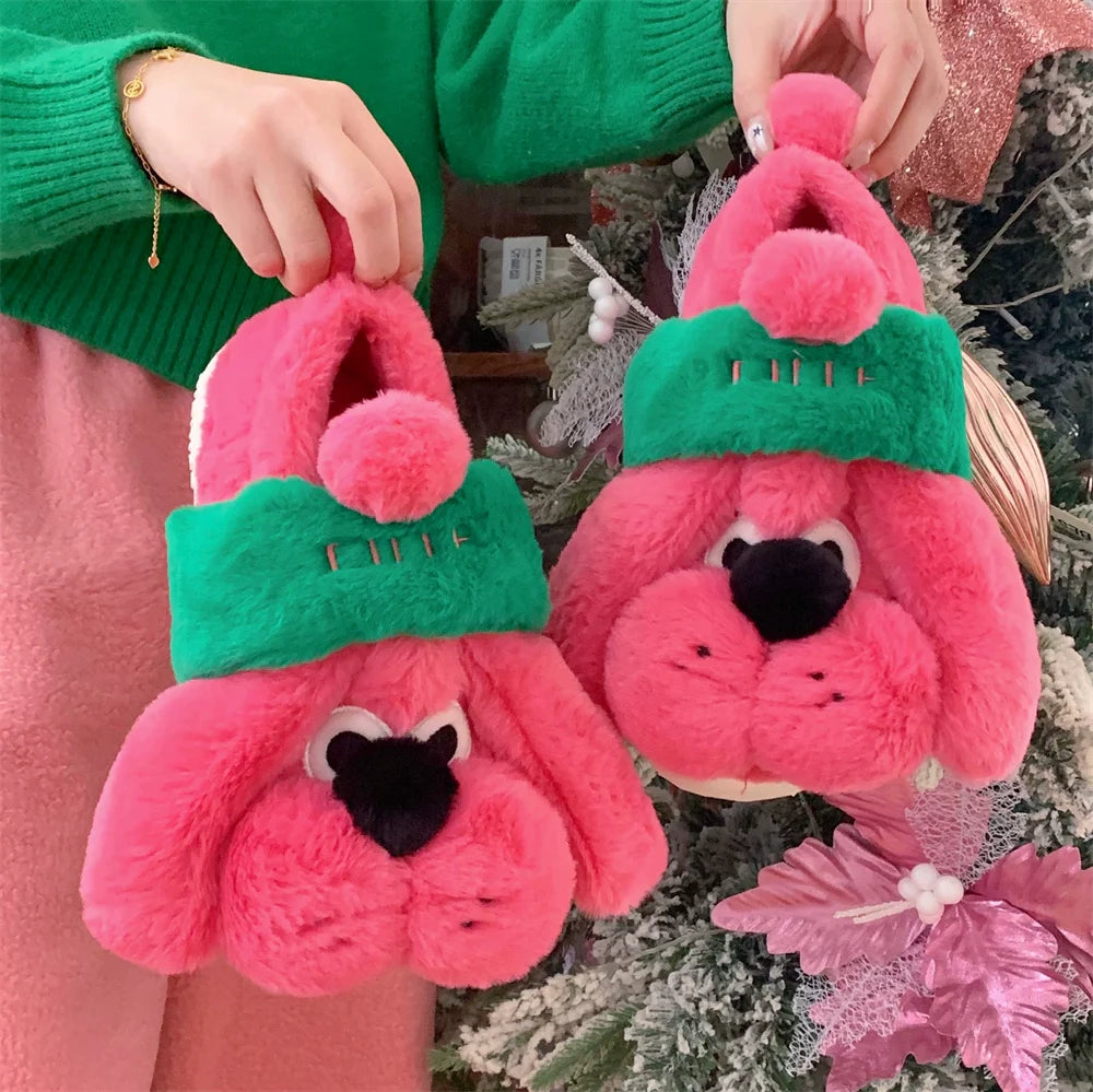 Puffy Pup 3D Plush Slippers