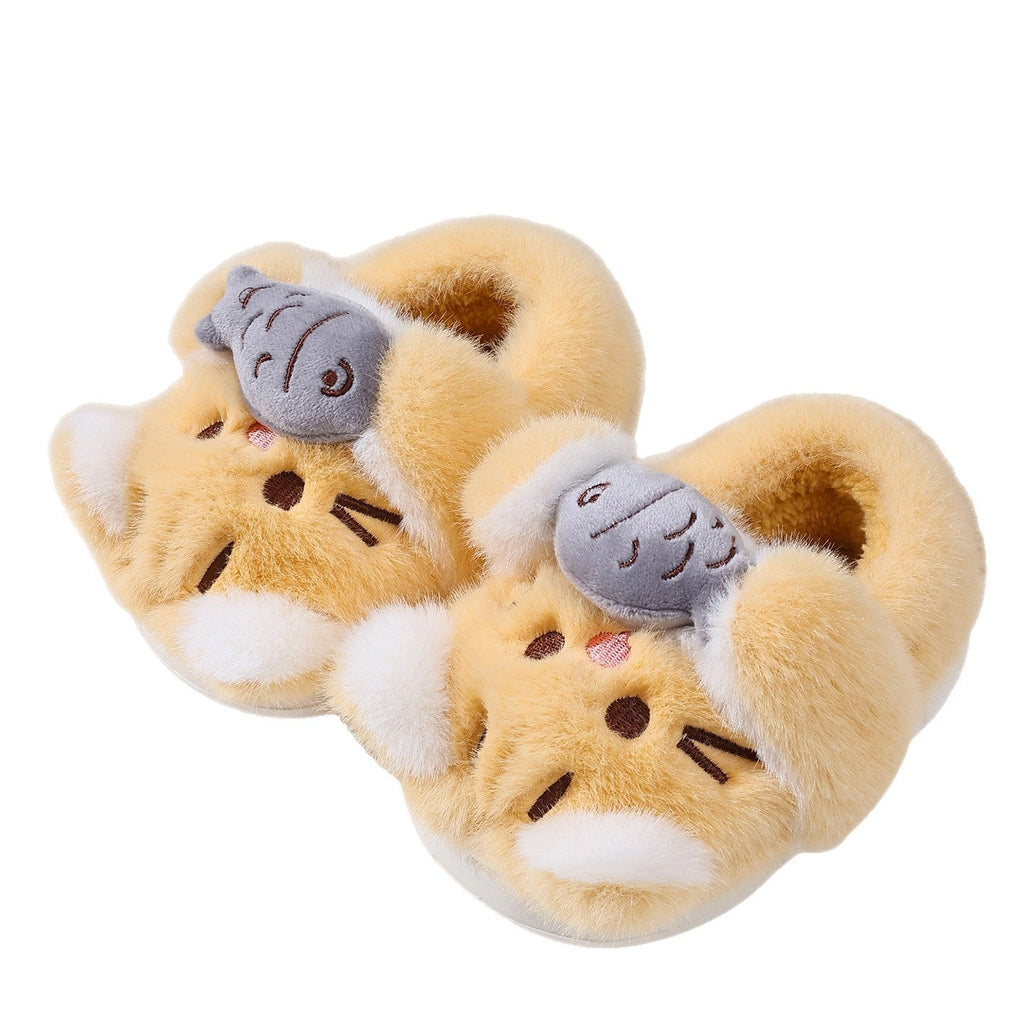Playful 3D Animal Plush Slippers