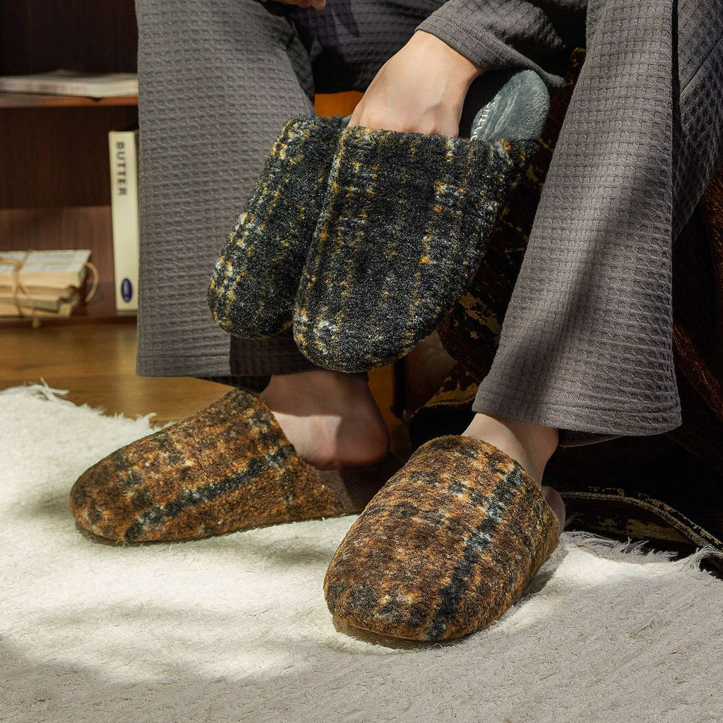 Chunky Plaid Lounge Slippers