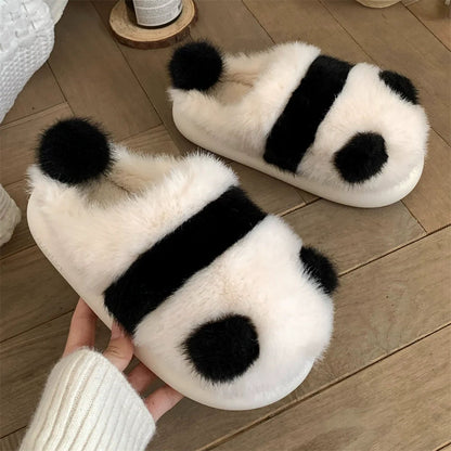 Panda Pom-Pom Snuggle Slippers