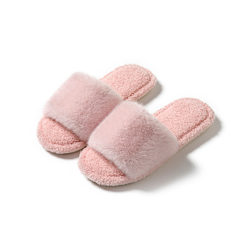 Fuzzy Strap Lounge Slippers