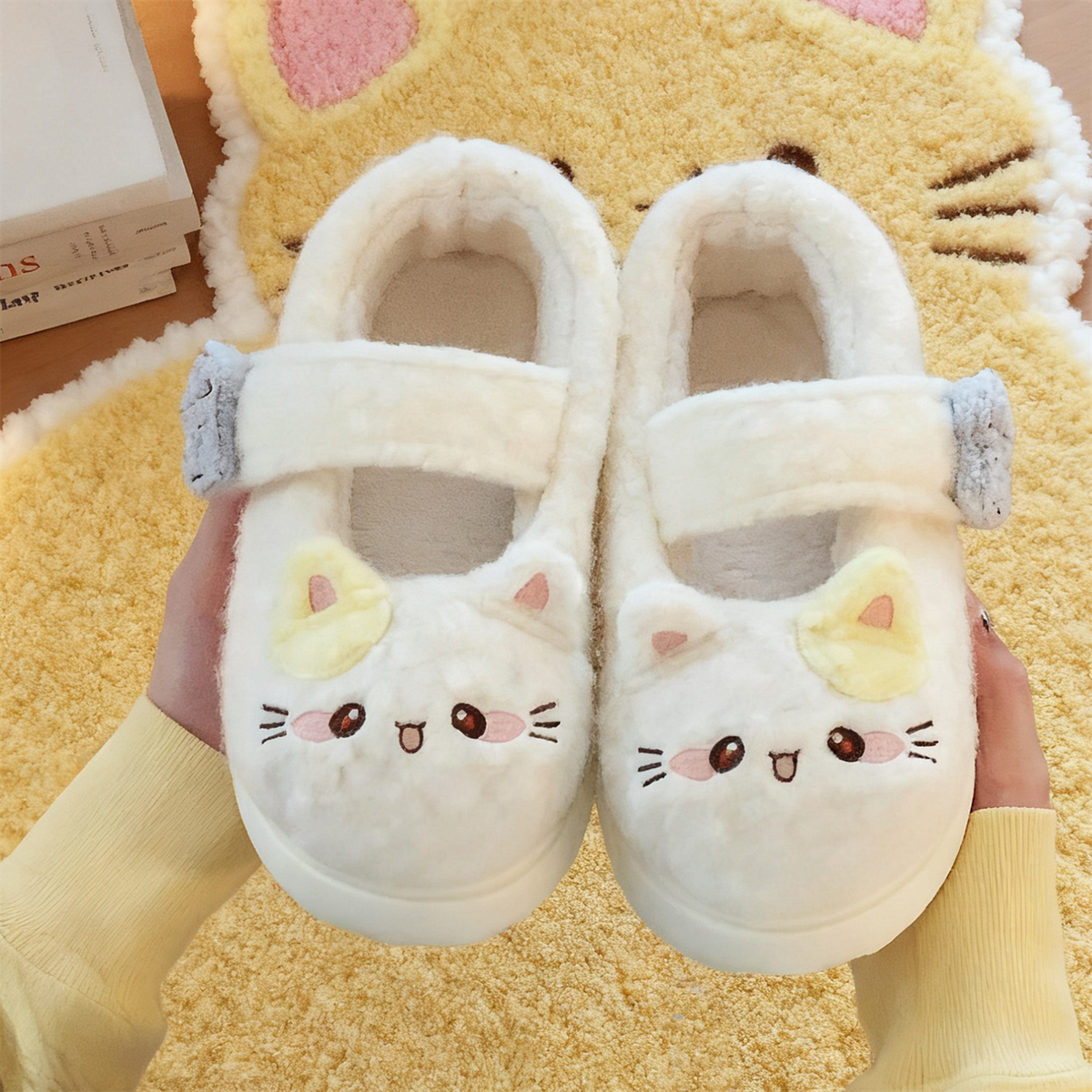 Velcro Kitty Mary Jane slippers