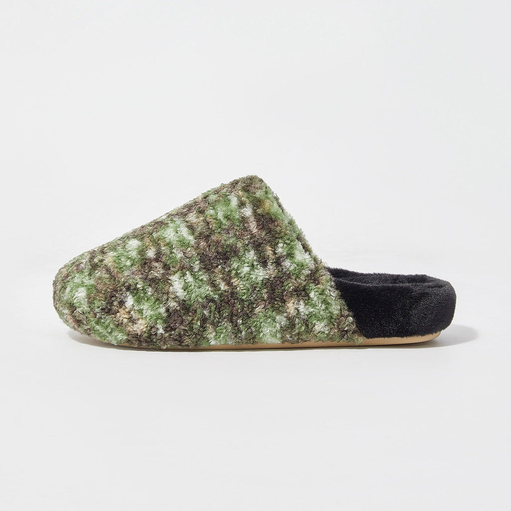 Chunky Plaid Lounge Slippers