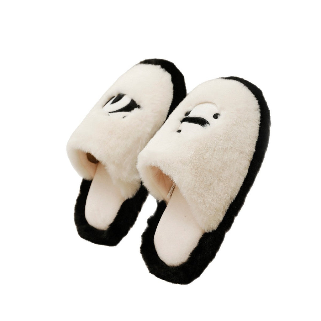 Plush Panda Warm Slippers