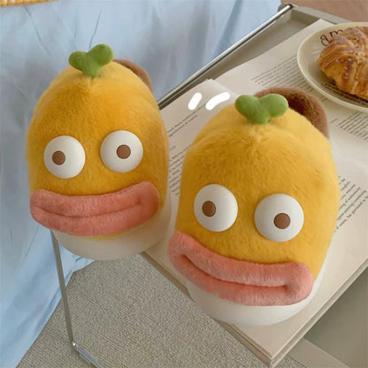 Goofy Big Eye Fish Plush Slippers