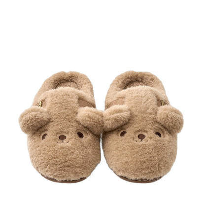 Teddy Bear Buckle Fleece Slippers