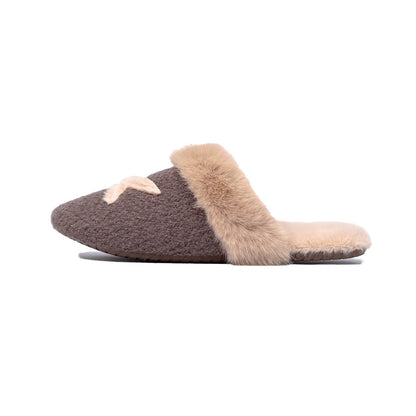 Playful Mushroom Dot Plush Slippers