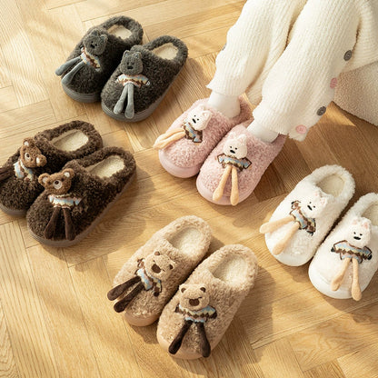 3D Panda Doll Plush Slippers