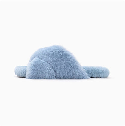 Crisscross Fluffy Lounge Slippers