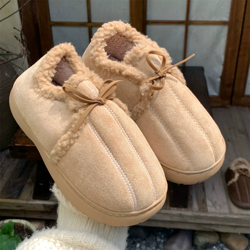 Bow-Tie Sherpa Collar slippers