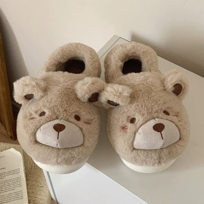 Bear Ears Plush House Slippers