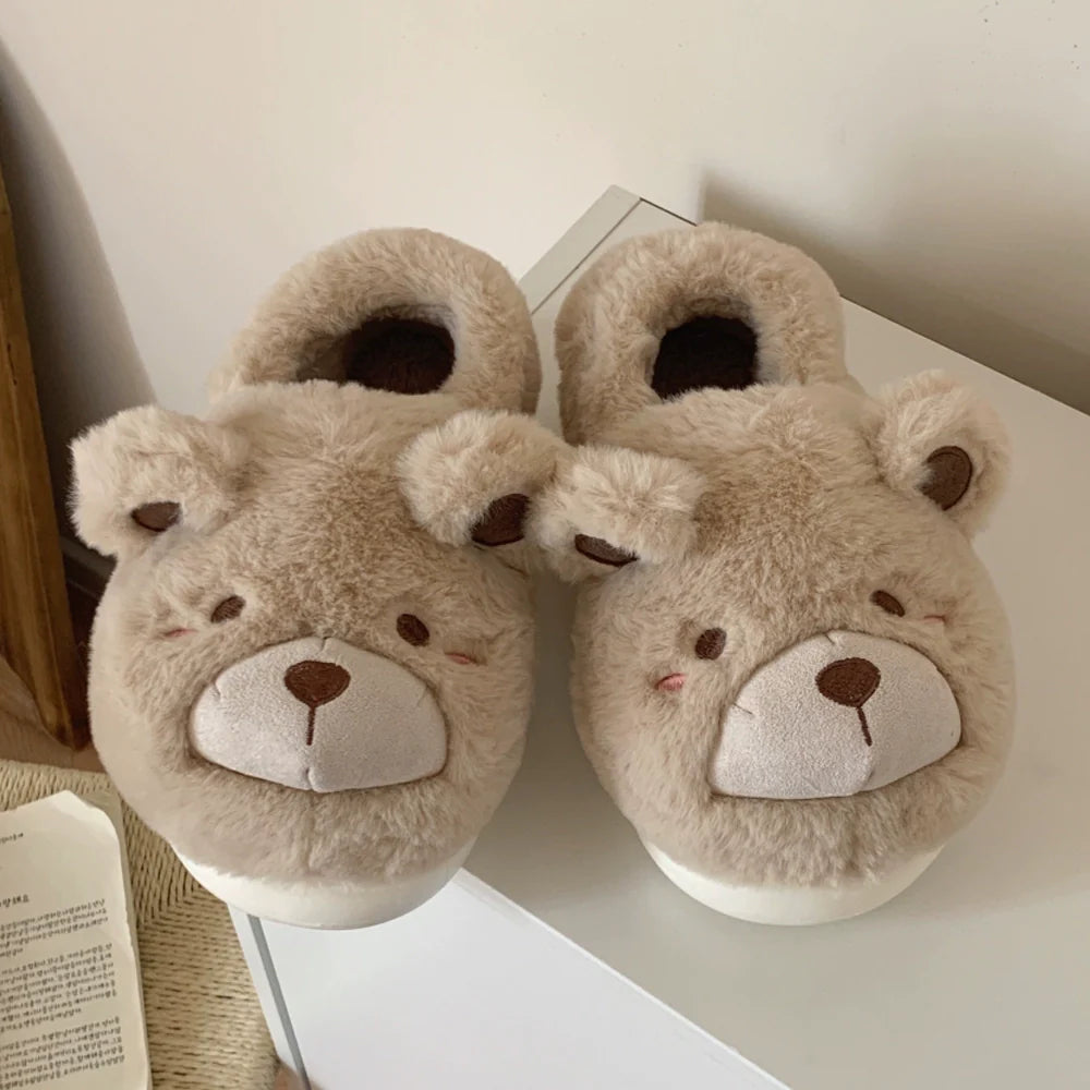 Bear Ears Plush House Slippers