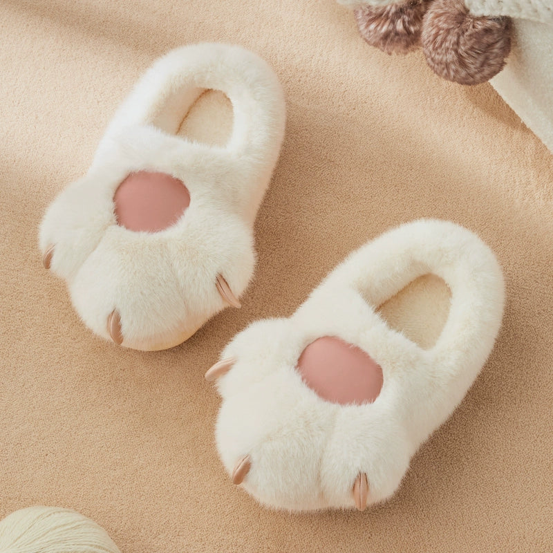 Fuzzy Kitty Claw Plush Slippers
