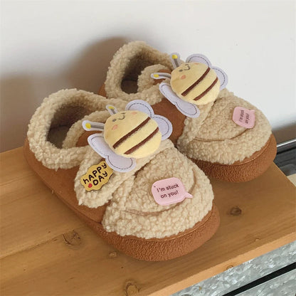 Buzzy Bee Sherpa Home Slippers