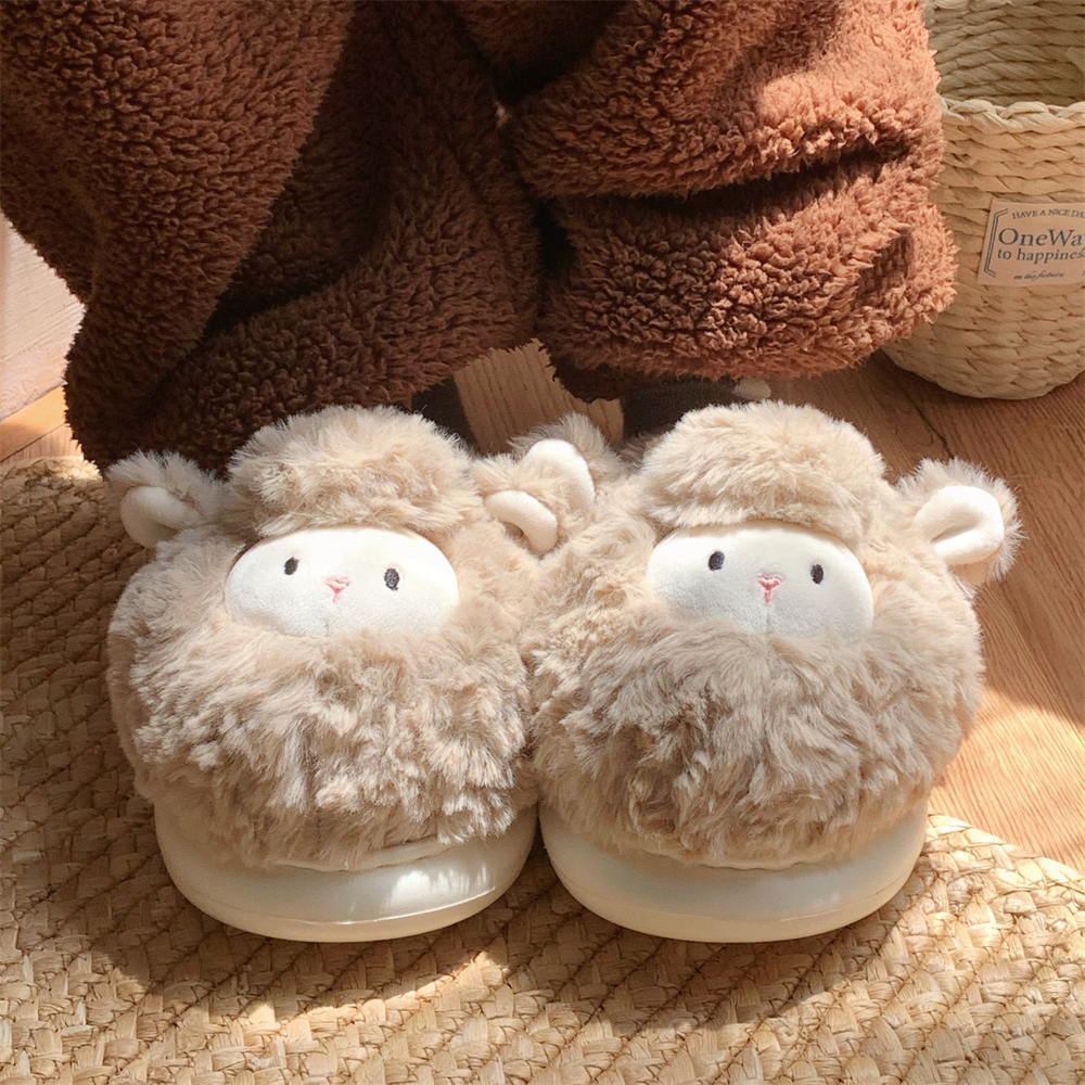 Fluffy Lamb Face Home Slippers