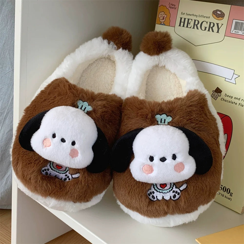 Puppy Ears Fuzzy Slippers