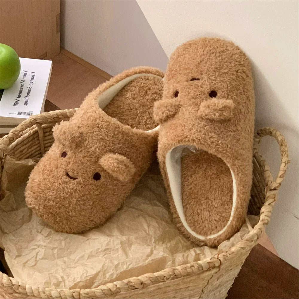 Bear Ears Plush House Slippers