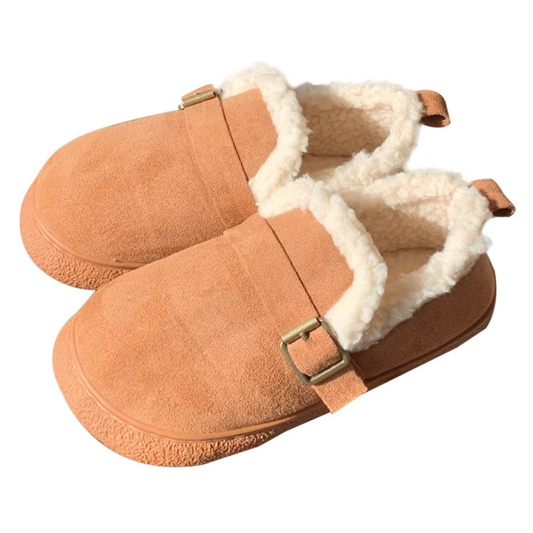 Fleece-Lined Buckle Lounge Clogs