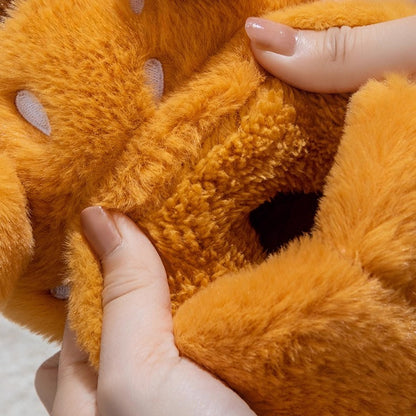 Burger Kitty Plush Warm Slippers