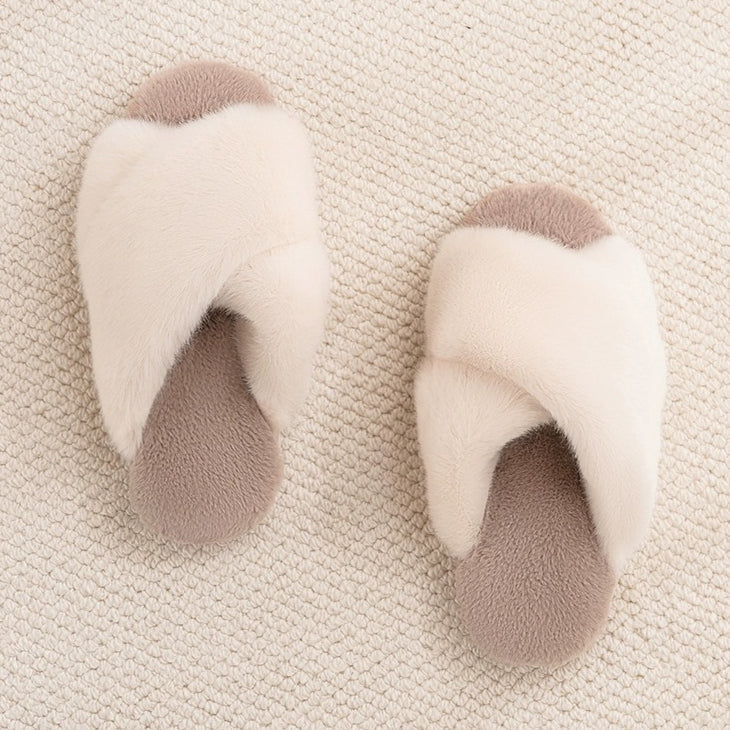 Crisscross Plush Lounge Slippers