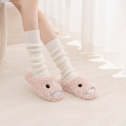 Fuzzy Shark Bite Plush Slippers