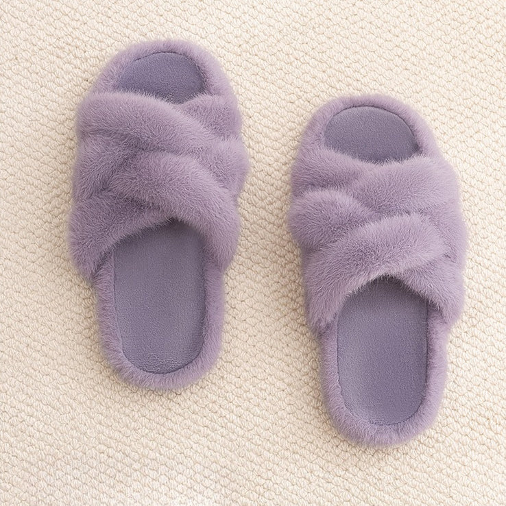 Twist Plush Cross-Band Slippers