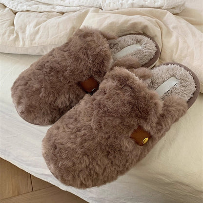 Plush Tab Detail Home Slippers