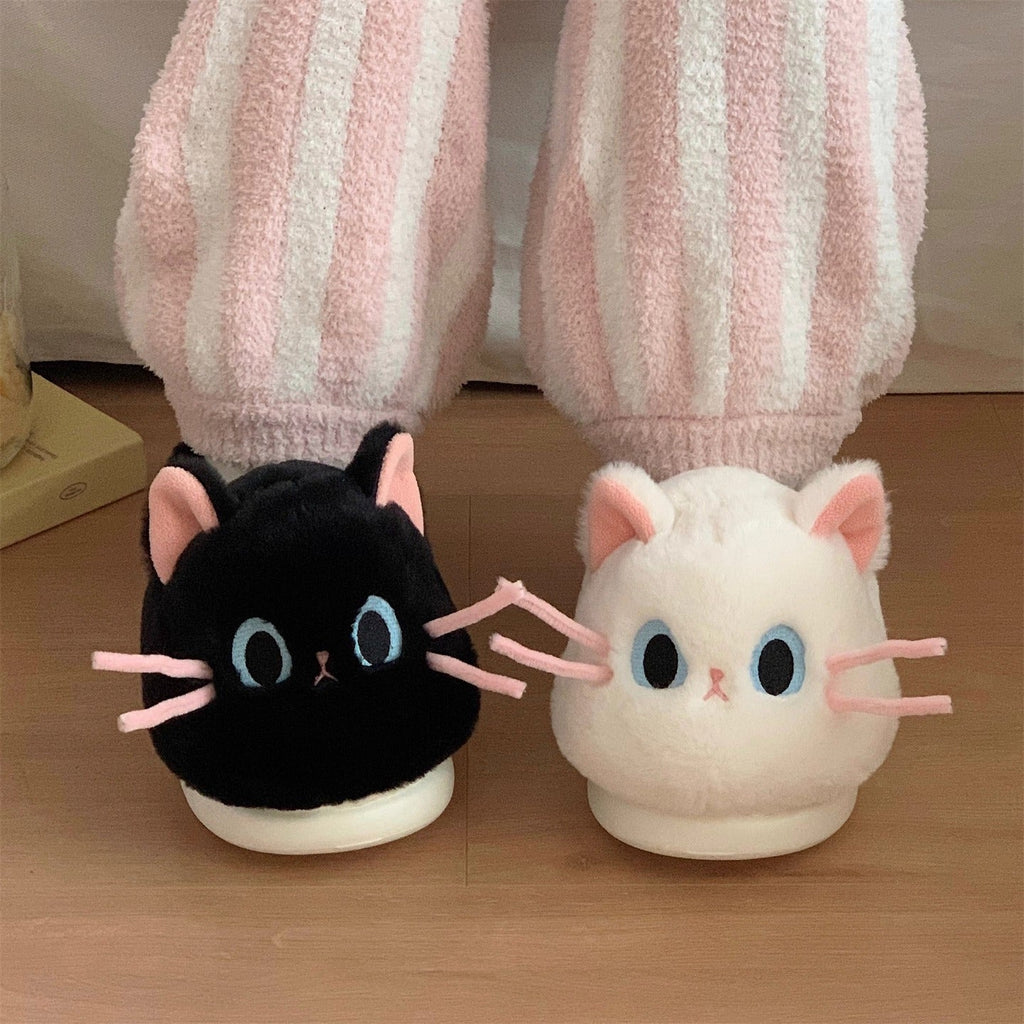 Whiskered Cat Plush slippers