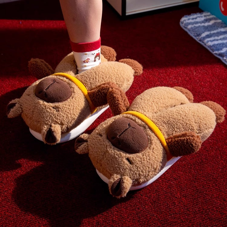 Chill Capybara Plushie House Slippers