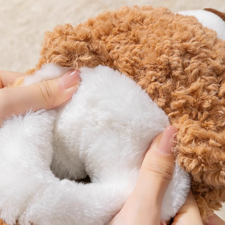 Fuzzy Teddy Bear Bootie Slippers