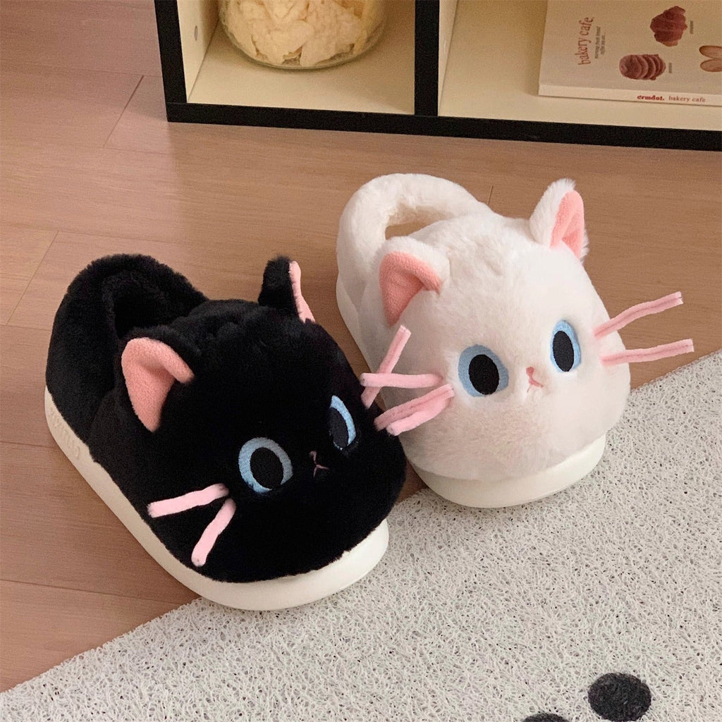 Whiskered Cat Plush slippers
