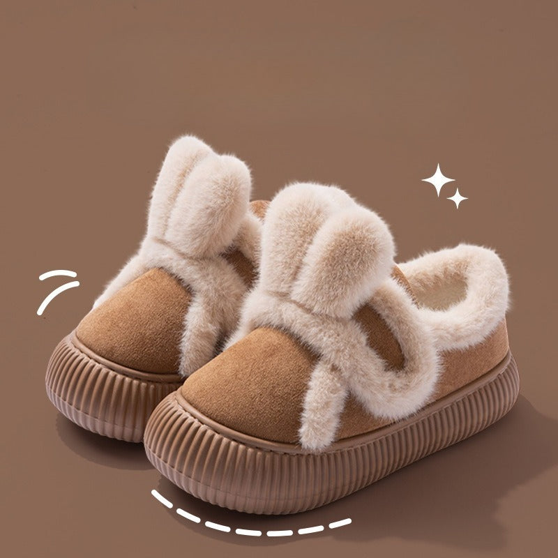 Plush Bow Loop Home Slippers